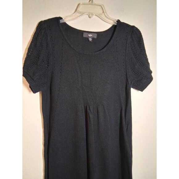 Mossimo Knit Sweater Dress Short Sleeve Business Casual Y2K Black Size Medium - Picture 2 of 7